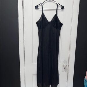 Vintage Satin Black Women's Nightgown